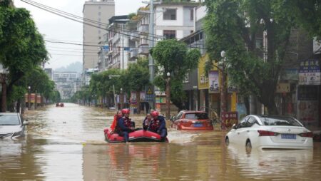 Over 80,000 people flee severe flooding in southwest China