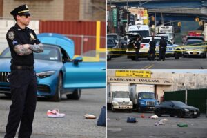 NYPD cop fires at armed BMW thieves who tried to mow down officers during heist from Queens shop: cops