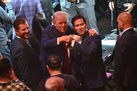 Trump arrives at UFC 316 to cheers of ‘USA!’ from packed crowd
