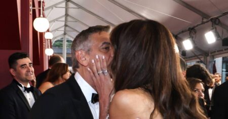 George and Amal Clooney Pack on the PDA on 2025 Tony Awards Red Carpet