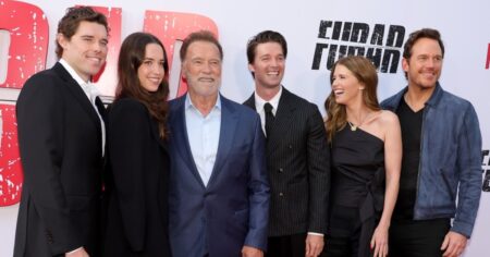 Arnold Schwarzenegger Hits ‘FUBAR’ Red Carpet With 4 of His Kids and Chris Pratt