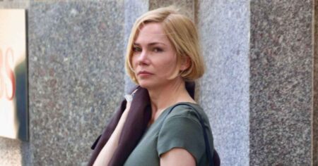 Michelle Williams Shows Off Fake Baby Bump While Filming ‘A Place in Hell’: Photos