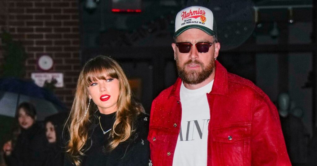 Taylor Swift and Travis Kelce Coordinate in Pastel, Hold Hands on New York City Date