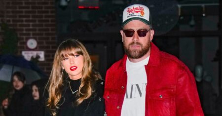 Taylor Swift and Travis Kelce Coordinate in Pastel, Hold Hands on New York City Date