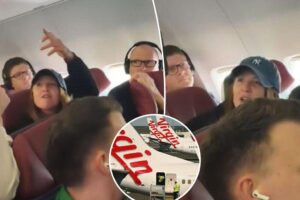 Cursing passenger kicked off plane before takeoff following argument with flight attendant — over fanny pack: video