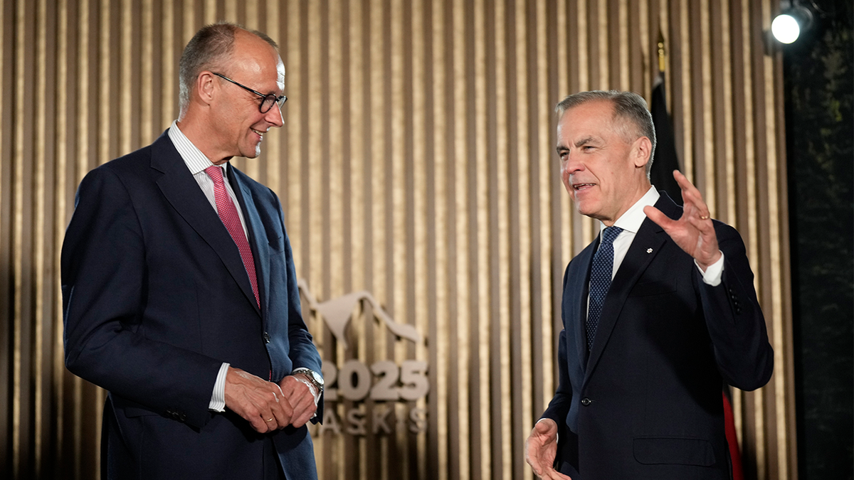 Canadian Prime Minister Mark Carney meets with German Chancellor Friedrich Merz