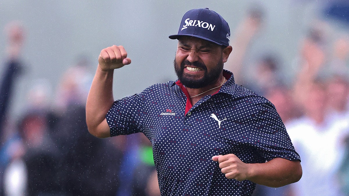 J.J. Spaun reacts after U.S. Open win