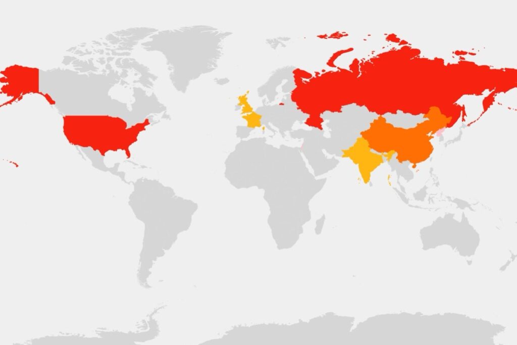Map Shows World’s Nuclear Stockpiles As China Warheads Increase