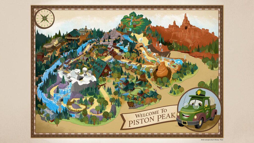First Looks at Disneyland Expansion and Disney World’s ‘Piston Peak’ Cars Land