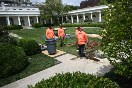 White House Rose Garden Bulldozed as Work Starts Paving It Over