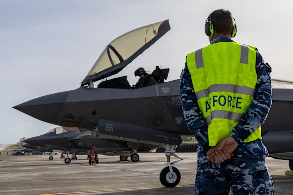 A Royal Australian Air Force pilot from prepares for a training exercise. 