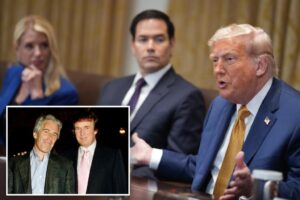 Trump swats aside Jeffrey Epstein question at cabinet meeting: ‘Are people still talking about this guy?’