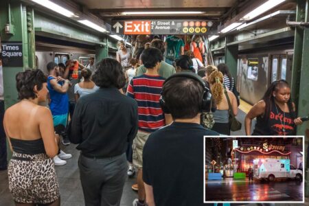 Straphanger, 51, on life support after stranger punches him to ground in Times Square subway
