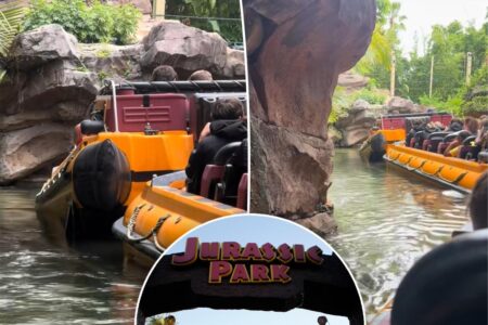 Jurassic Park boat ride starts sinking into water in shocking scene at Universal Orlando: ‘One of my nightmares’