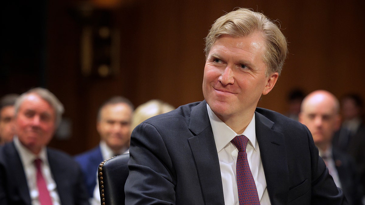 Elbridge Colby, President Donald Trump's nominee to be under secretary of defense for policy, prepares for his confirmation hearing before the Senate Armed Services Committee in the Dirksen Senate Office Building on Capitol Hill on March 04, 2025 in Washington, DC. Colby served in Trump's first administration.