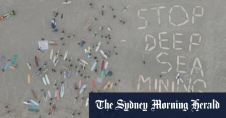 Surfers paddle out to protest deep sea mining