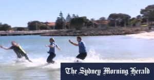 Police and athletes brave winter chill for the polar plunge