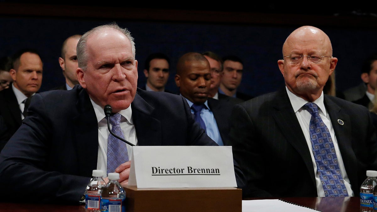 John Brennan with Clapper testifying
