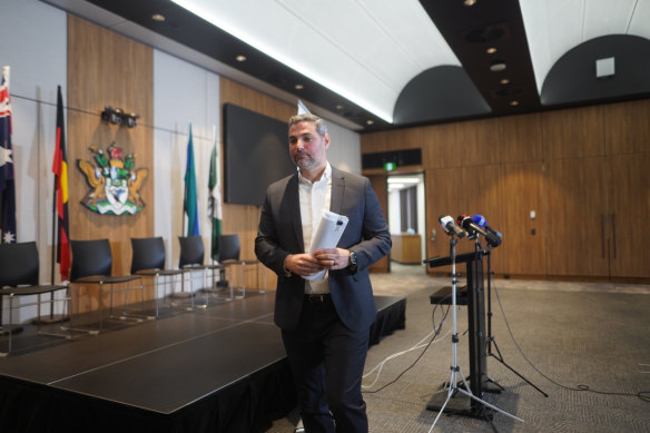 Liverpool Mayor Ned Mannoun in July after Minister Ron Hoenig announced a public inquiry into the council.