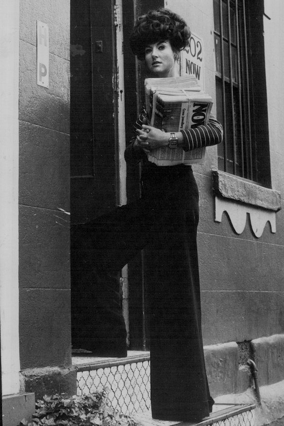 Juanita Nielsen at her office in Potts Point in 1974. 
