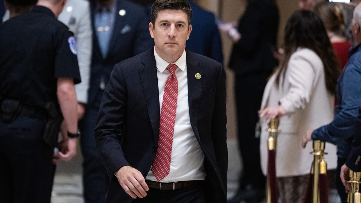  Rep. Bryan Steil, R-Wis., is seen in the U.S. Capitol before a procedural vote on a motion to vacate against Speaker of the House Kevin McCarthy, R-Calif., on Tuesday, October 3, 2023. 