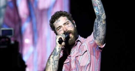 Post Malone Falls Off Stage While Attempting to Toast a Fan During Arizona Concert