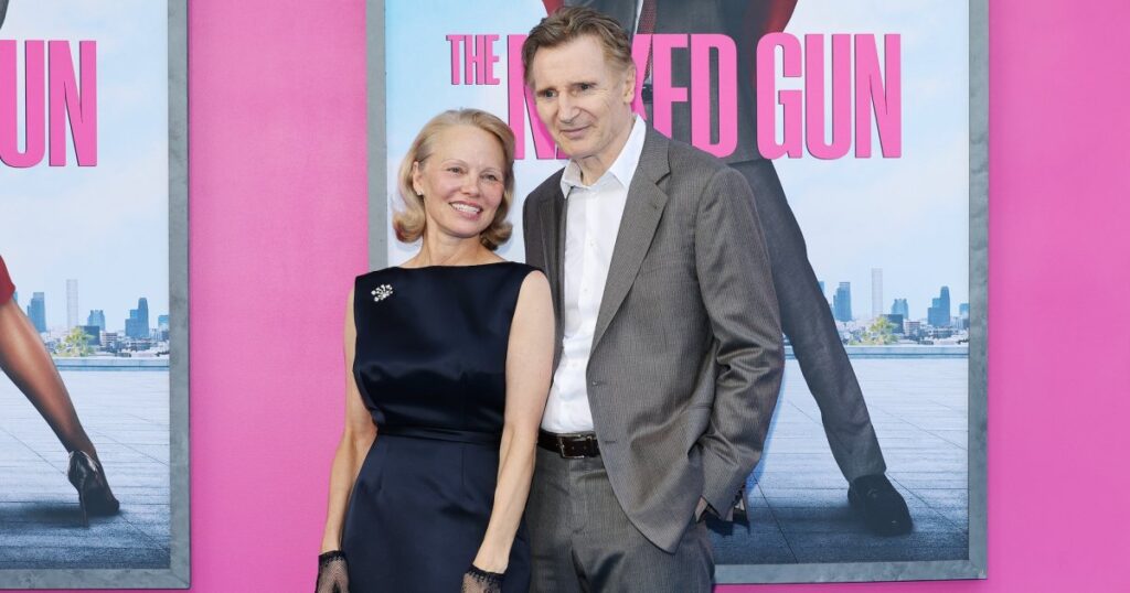 Liam Neeson Gushes Over Pamela Anderson, Talks Filming ‘Naked Gun’ Threesome