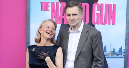 Pamela Anderson and Liam Neeson Bring Kids Together in NYC After ‘Naked Gun’ Red Carpet Kiss