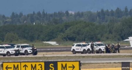 Video shows moment suspect arrested at YVR for alleged hijacking of small plane