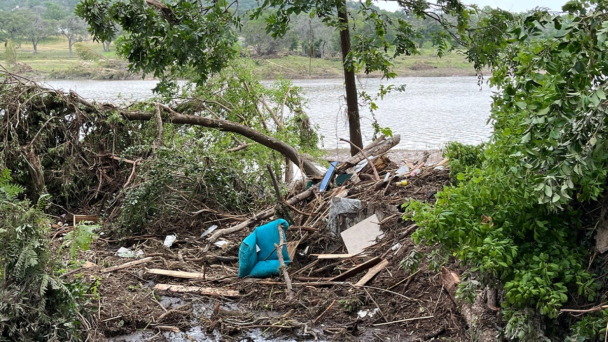 Debris behind Billy Gene's