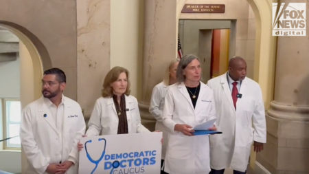 Democratic doctors’ protest against Trump’s ‘beautiful bill’ derailed by flood of US Capitol tourists
