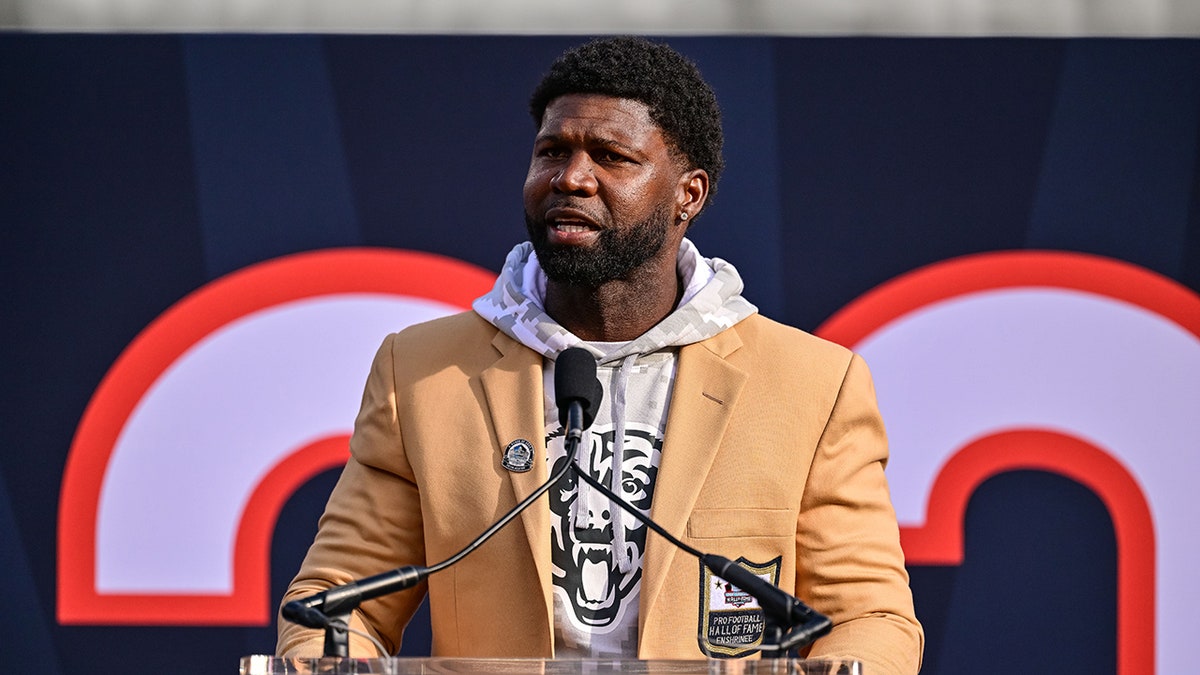 Devin Hester looks out on field
