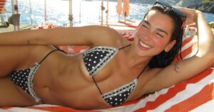 Dua Lipa Shows Off Her Figure in Underboob-Baring Bikini During Italian Getaway With Callum Turner