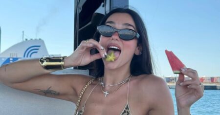 Dua Lipa Sizzles in a Tiny Underboob-Baring Bikini: ‘Having a Good Time’