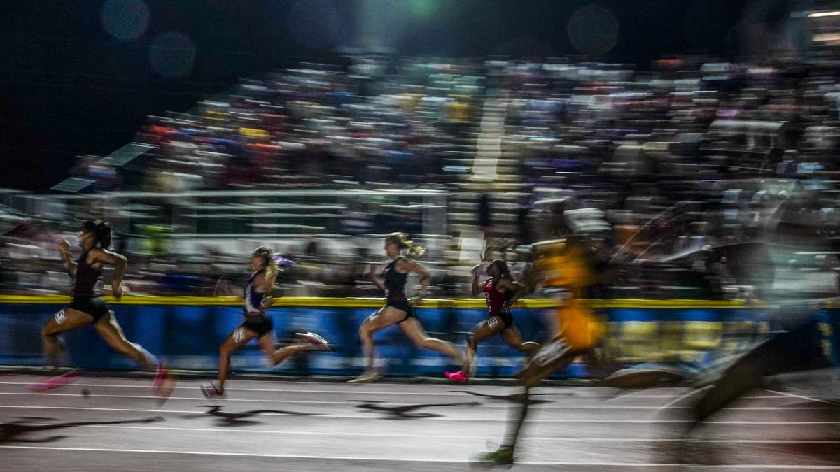 Sadie Schreiner finishes 3rd in the finals of the 200m race at the 2024 NCAA DIII outdoor track and field championships at Doug Shaw Memorial Stadium on May 25, 2024, in Myrtle Beach, SC.