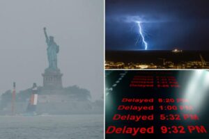 Severe thunderstorm warning sparks travel chaos as major airports ground flights — including JFK and LaGuardia