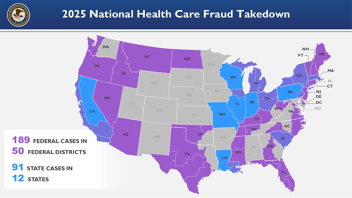 2025 Healthcare Fraud Takedown Map