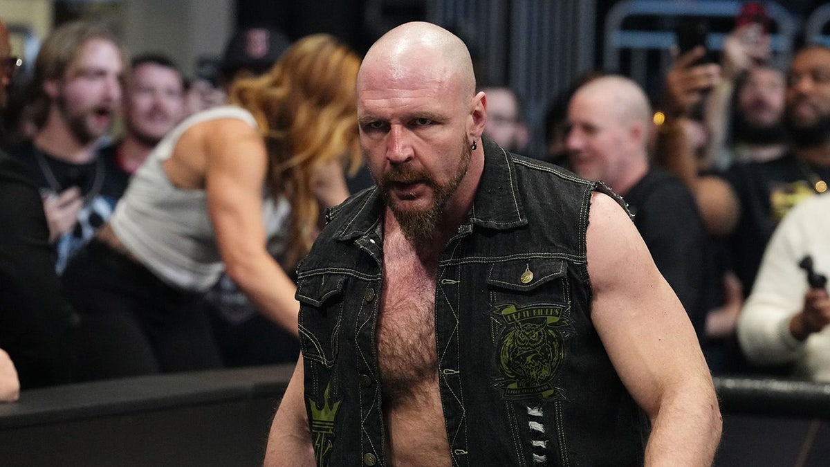 Jon Moxley walks to the ring