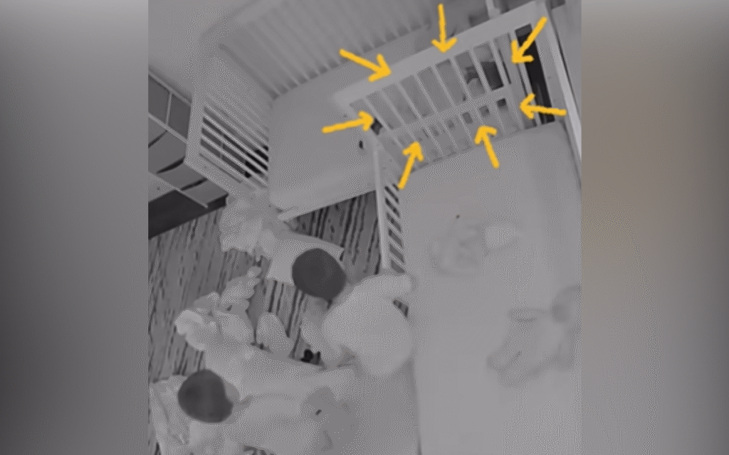 Mom Checks Triplets’ Nap on Baby Cam, Then Notices What’s in the Corner