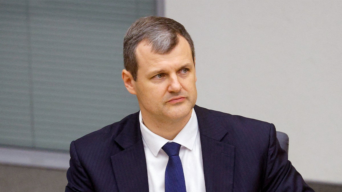 Lithuanian Prime Minister Gintautas Paluckas at parliament