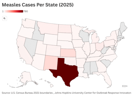Map Shows States Hit Hardest by Measles Outbreak as Cases Break Record