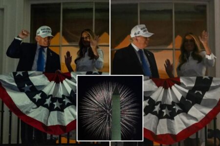 Melania does President Trump’s signature dance as first couple celebrates Fourth of July at White House