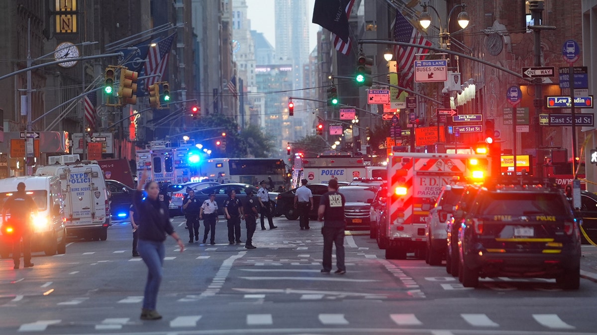 NYPD officers at crime scene in Manhattan