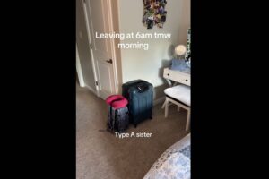Sisters Pack for Same Vacation—Footage From Night Before Flight Says It All