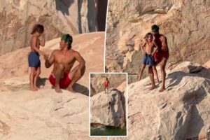 Travel influencer faces backlash after tossing son, 7, off a cliff for ‘fun’: ‘Absolutely unacceptable’