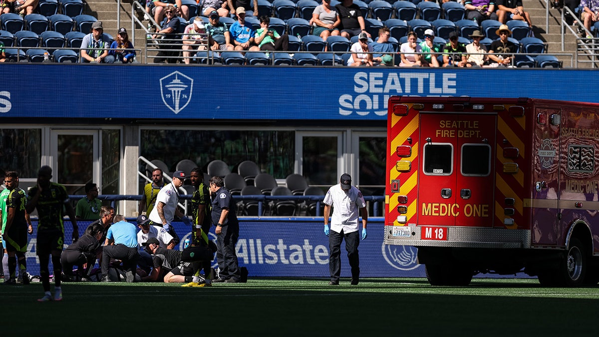 Stefan Frei taken out of the match