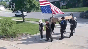 Protesters caught on camera delivering coffin to GOP congressman’s front door in mock funeral procession
