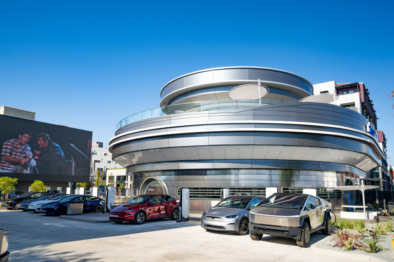 Elon Musk’s Tesla Diner Hit With Inflatable Nazi Protest