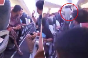 Passengers delayed for 7 hours after two ‘unruly’ men attempt to storm cockpit despite pleas from crew