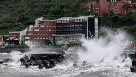 Typhoon Podul blows through southern Taiwan leaving one person missing